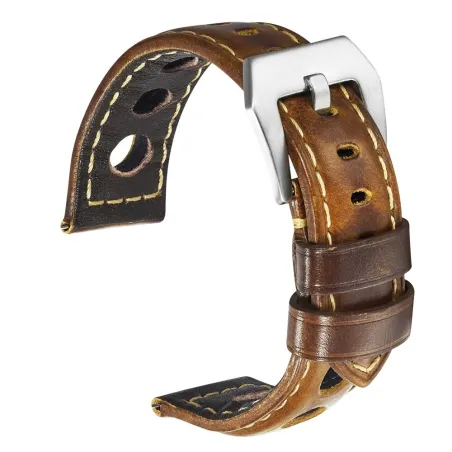 Elegante horlogeband - met metalen gesp - echt leerHorloges