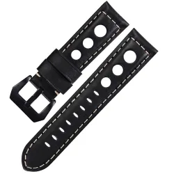 Elegante horlogeband - met metalen gesp - echt leerHorloges