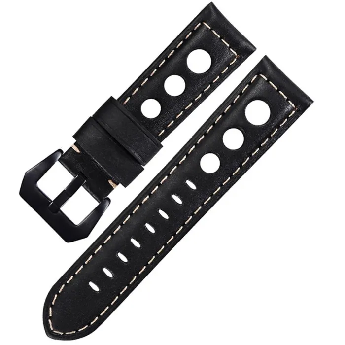 Elegante horlogeband - met metalen gesp - echt leerHorloges