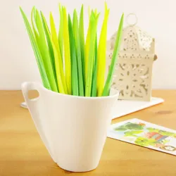 Siliconen groen gras - balpen - 12 stuksPennen & Potloden