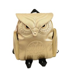 Waterproof leather backpack - with owl patternBackpacks