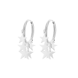 Small hoop earrings - with hanging starsEarrings