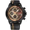 Naviforce - sport quartz horloge - waterdicht - leren bandHorloges
