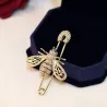 Shiny gold bee - crystal broochBrooches