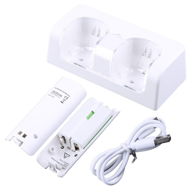 Dubbele oplader - LED-indicator - voor Wii-controller - met 2 batterijenWii & Wii U