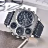 OULM 1349 - sport groot horloge - kompas - leren bandHorloges