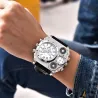 OULM 1349 - sport groot horloge - kompas - leren bandHorloges