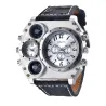 OULM 1349 - sport groot horloge - kompas - leren bandHorloges