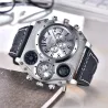 OULM 1349 - sport groot horloge - kompas - leren bandHorloges