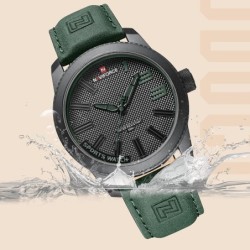 NAVIFORCE - military sports watch - Quartz - waterproof - leather strap - blackWatches