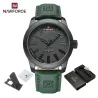 NAVIFORCE - military sports watch - Quartz - waterproof - leather strap - greenWatches