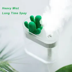 Transparante ultrasone luchtbevochtiger - etherische oliën diffuser - cactus - LED - USB - 160 mlLuchtbevochtigers