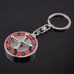 Draaiende Russische roulette - draaibare ronde sleutelhangerSleutelhangers