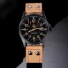 Fashionable military quartz watch - leather strap - unisexWatches
