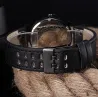 Fashionable military quartz watch - leather strap - unisexWatches