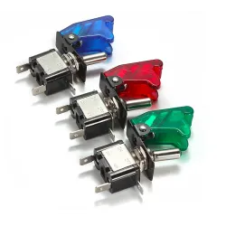 12V 20A - LED SPST toggle rocker switch - with coverSwitches