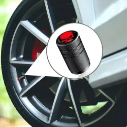 Motor/fietsband luchtventielen - aluminium doppen - middelvinger/schedel - 4 stuksVentieldoppen