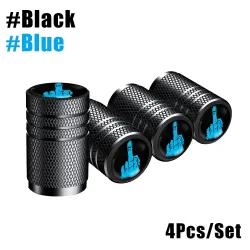 Motor/fietsband luchtventielen - aluminium doppen - middelvinger/schedel - 4 stuksVentieldoppen