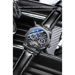 CHENXI - tourbillon mechanical watch - luminous - waterproof - leather strapWatches
