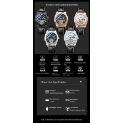 CHENXI - tourbillon mechanical watch - luminous - waterproof - leather strapWatches