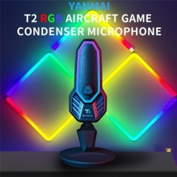 RGB gaming condensatormicrofoon - cardioïde - met standaard - USBMicrofonen