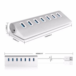 Aluminium splitter - USB 3.0 - 7 poorts USB - HUBHubs