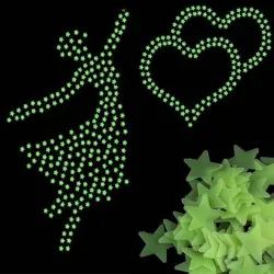 Glow-in-the-dark sterren - muur/plafond stickers - 3cm - 50 stuksDecoratie