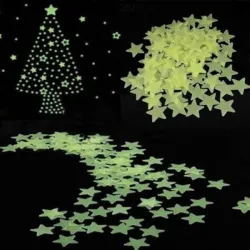 Glow-in-the-dark sterren - muur/plafond stickers - 3cm - 50 stuksDecoratie