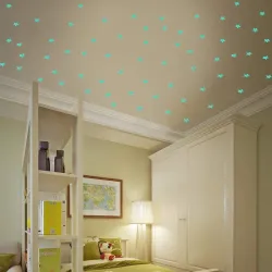 Glow-in-the-dark sterren - muur/plafond stickers - 3cm - 50 stuksDecoratie