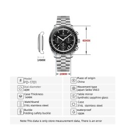 PAGANI DESIGN - edelstalen Quartz horloge - waterdicht - zwartHorloges