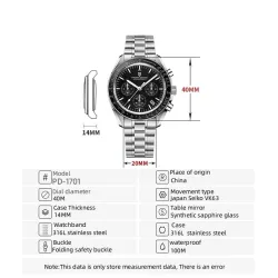 PAGANI DESIGN - edelstalen Quartz horloge - waterdicht - blauwHorloges
