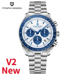 PAGANI DESIGN - edelstalen quartz horloge - waterdicht - zilver/witHorloges