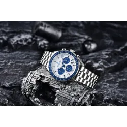 PAGANI DESIGN - edelstalen quartz horloge - waterdicht - zilver/witHorloges