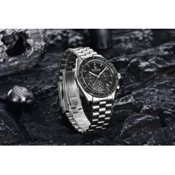 PAGANI DESIGN - edelstalen quartz horloge - waterdicht - zilver/zwartHorloges