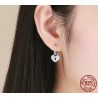Asymmetric silver earrings - heart / key - with crystals - 925 sterling silverEarrings