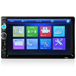 Bluetooth car radio - DIN 2 - 7'' Inch LCD touch screen - MP3-MP5 player - USB - MirrorLinkDin 2