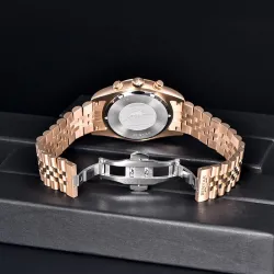 BENYAR - elegant quartz horloge - chronograaf - waterdicht - edelstaal - blauwHorloges