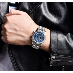 BENYAR - elegant Quartz watch - chronograph - waterproof - stainless steel - blueWatches