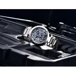 BENYAR - automatic mechanical watch - hollow-out design - stainless steel - blueWatches