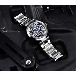 BENYAR - automatic mechanical watch - hollow-out design - stainless steel - blueWatches