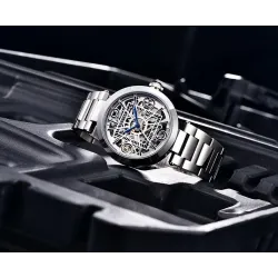 BENYAR - automatic mechanical watch - hollow-out design - stainless steel - whiteWatches