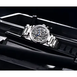BENYAR - automatic mechanical watch - hollow-out design - stainless steel - whiteWatches