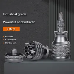 7 in 1 - mini titanium schroevendraaier - magnetisch - S2 gelegeerd staal boortjeSchroevendraaiers