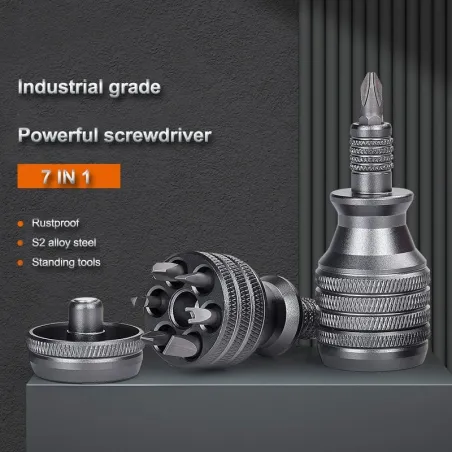 7 in 1 - mini titanium schroevendraaier - magnetisch - S2 gelegeerd staal boortjeSchroevendraaiers