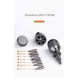 7 in 1 - mini titanium schroevendraaier - magnetisch - S2 gelegeerd staal boortjeSchroevendraaiers