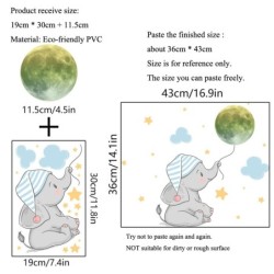 Luminous wall sticker - baby elephant / moon / balloons - kids bedroom wallpaperWall stickers