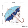 Kat met paraplu - emaille brocheBroches