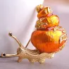 Emaille / kristallen slak - brocheBroches