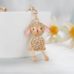 Gouden schaap - met kristallen - sleutelhangerSleutelhangers
