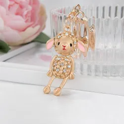 Gouden schaap - met kristallen - sleutelhangerSleutelhangers